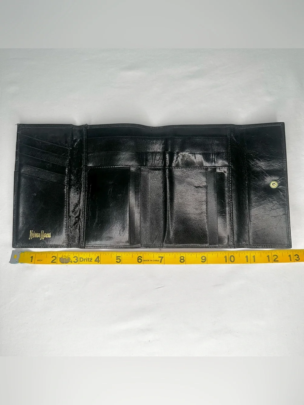 Neiman Marcus Vintage Black Butter Soft Leather Trifold Wallet